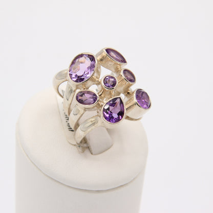 Multi Amethyst Ring - Idee D'Arte Positano