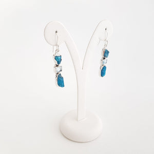 Rough Minerals and Blue topaz Earring - Idee D'Arte Positano