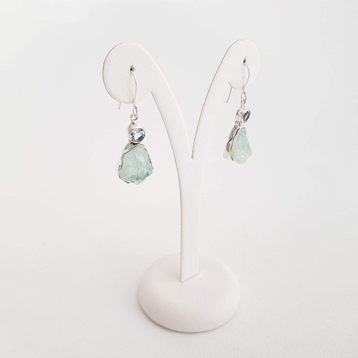 Rough Minerals and Blue topaz Earring - Idee D'Arte Positano