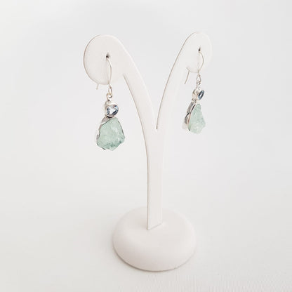 Rough Minerals and Blue topaz Earring - Idee D'Arte Positano