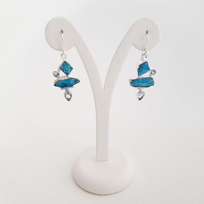 Rough Minerals and Blue topaz Earring - Idee D'Arte Positano