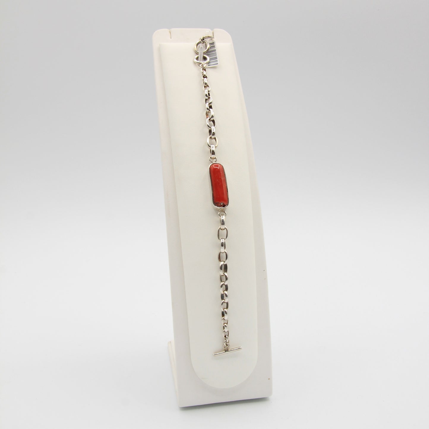 Silver And Coral Bracelet - Idee D'Arte Positano