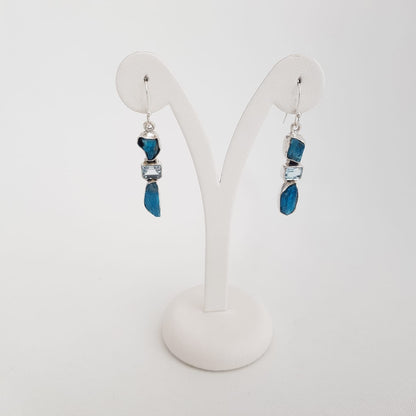 Rough Minerals and Blue topaz Earring - Idee D'Arte Positano