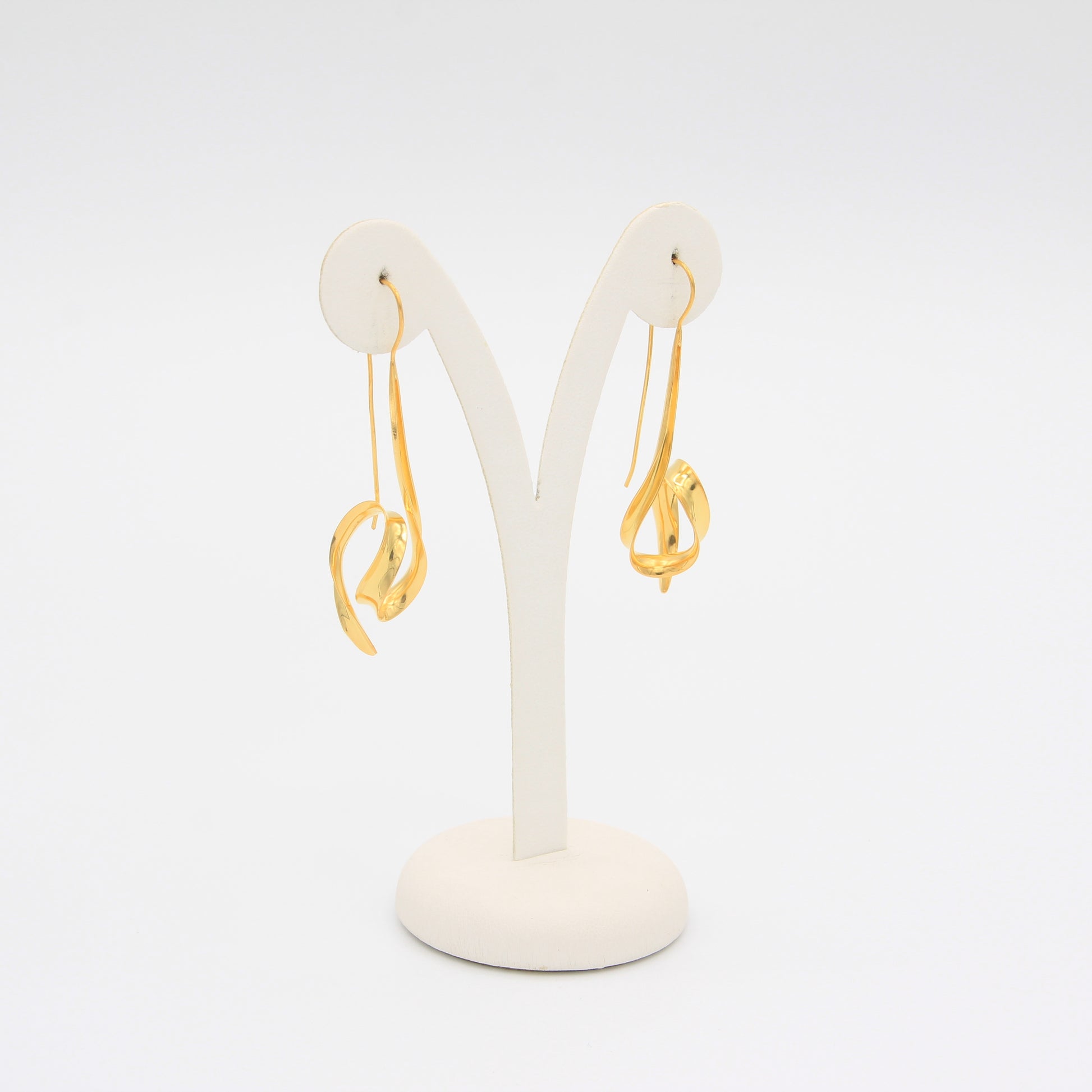 Long and Twist Gold Earrings - Idee D'Arte Positano