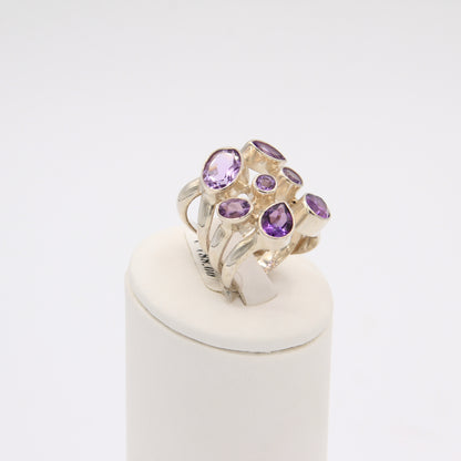 Multi Amethyst Ring - Idee D'Arte Positano