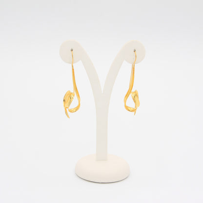 Long and Twist Gold Earrings - Idee D'Arte Positano