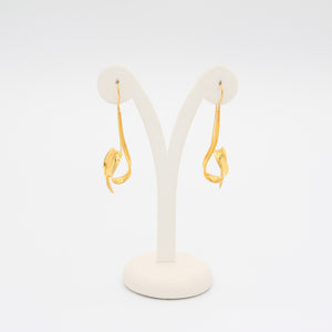 Long and Twist Gold Earrings - Idee D'Arte Positano