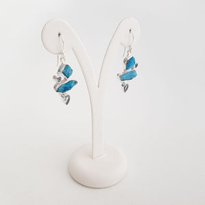 Rough Minerals and Blue topaz Earring - Idee D'Arte Positano