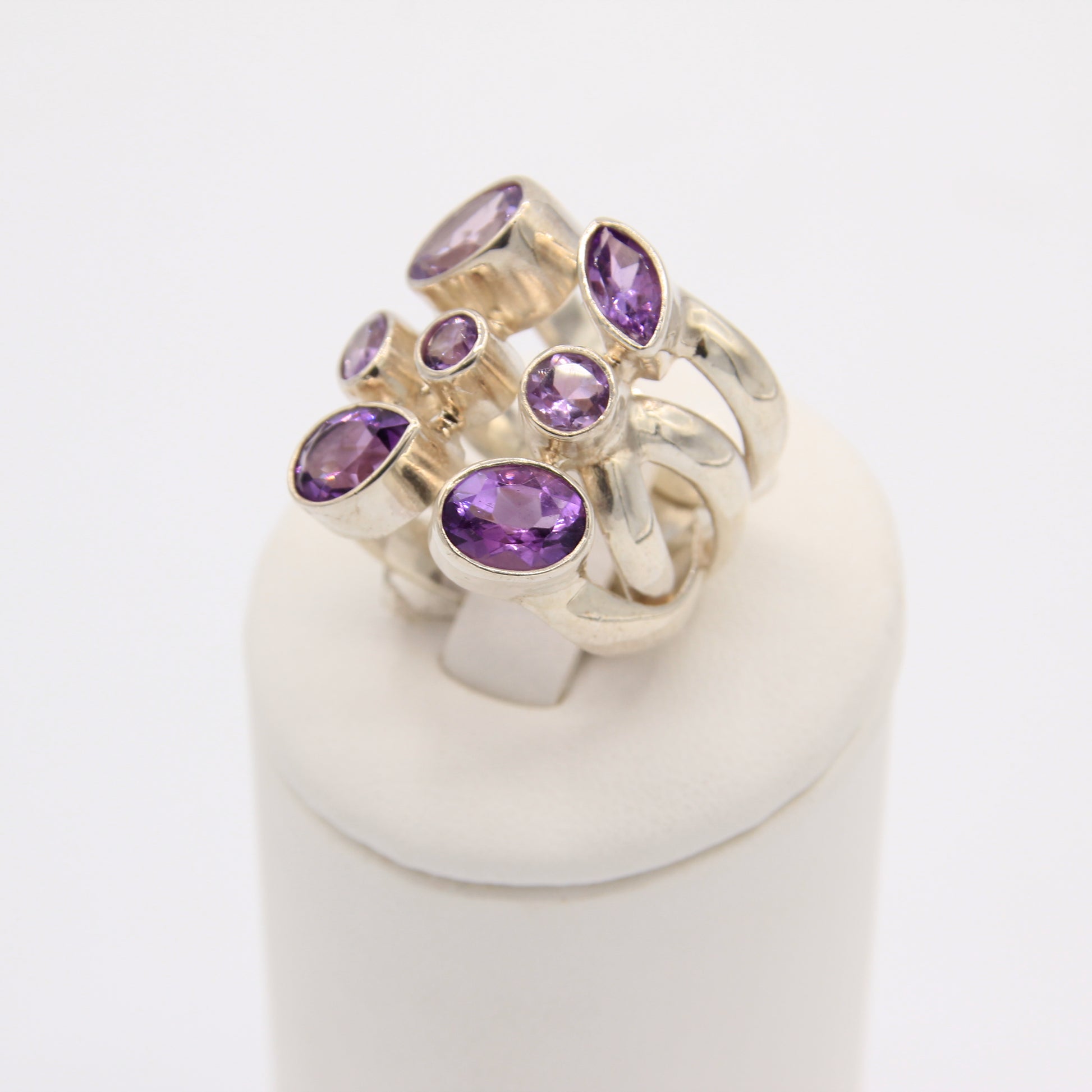Multi Amethyst Ring - Idee D'Arte Positano