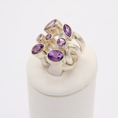 Multi Amethyst Ring - Idee D'Arte Positano