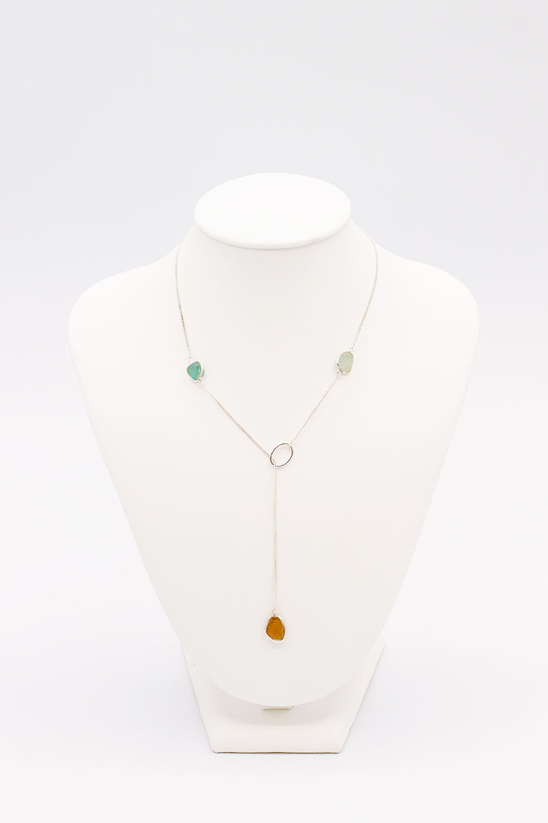 Elegant Sea Glass Necklace - Idee D'Arte Positano