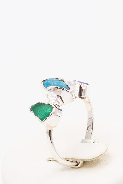 Positano Ring Tree stones - Idee D'Arte Positano